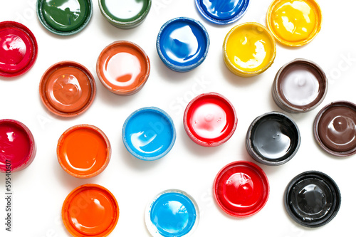 Photo: colorful gouache isolated on white colorful gouache isolated on white