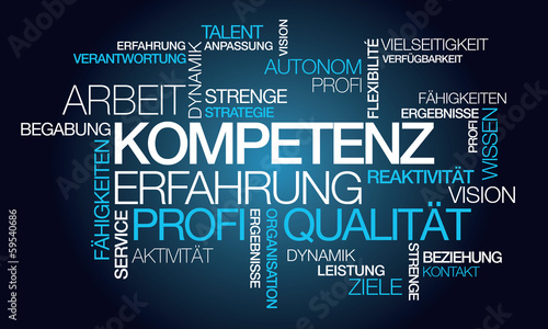Illustration: Kompetenz Erfahrung Arbeit TagCloud Wörter grafik Kompetenz Erfahrung Arbeit TagCloud Wörter grafik