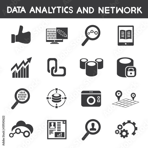 Vector: data technology icons, data analytic icons data technology icons, data analytic icons