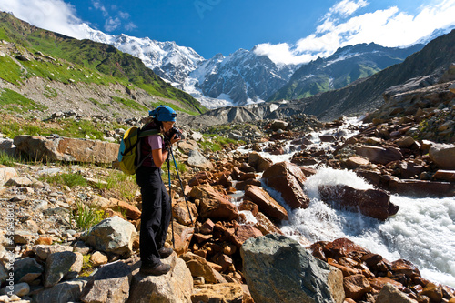 Photo: Hiking girl. Hiking girl.
