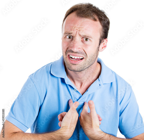 Photo: Angry, mad man asking you talking to me, you mean me? Angry, mad man asking you talking to me, you mean me?