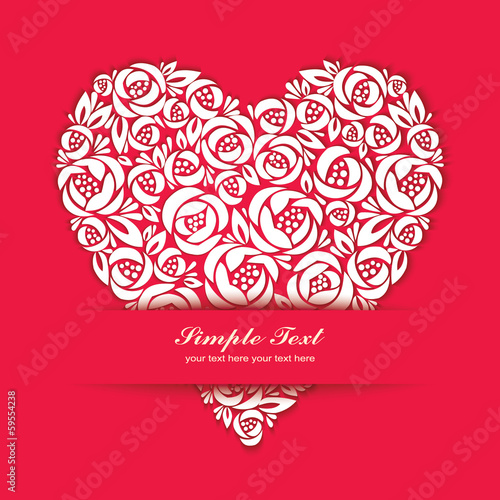 Illustration: Floral paper-cutting heart Floral paper-cutting heart