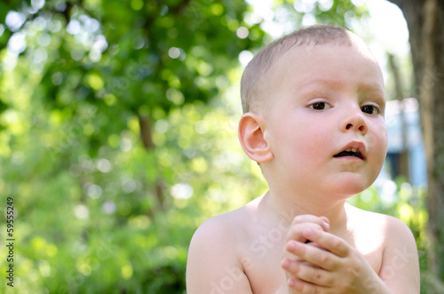 Photo: Inquisitive alert little boy Inquisitive alert little boy