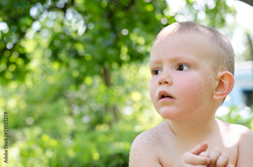 Photo: Inquisitive alert little boy Inquisitive alert little boy