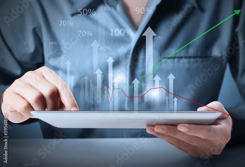 Photo: touch screen tablet with graph touch screen tablet with graph