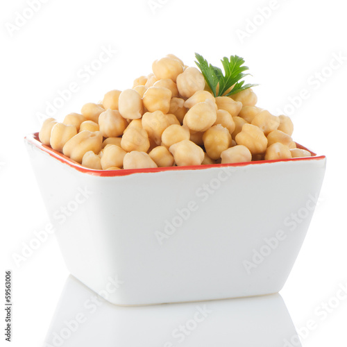 Photo: Closeup of a bowl with boiled chickpeas Closeup of a bowl with boiled chickpeas