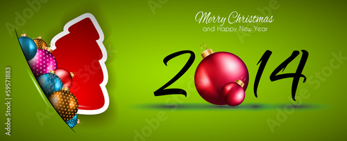 Vector: 2014 Christmas and New Year Colorful Background 2014 Christmas and New Year Colorful Background