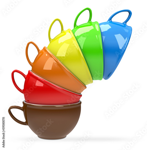 Illustration: Der Kaffeetassen-Turm Der Kaffeetassen-Turm