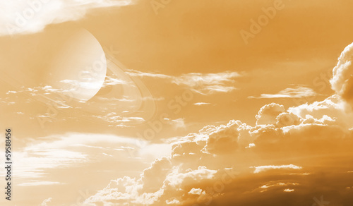 Illustration: Sky and planet. Sky and planet.