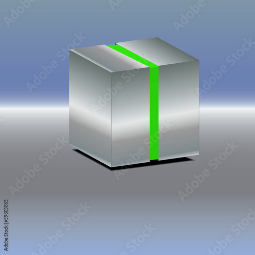 Vector: Wuerfel Metall Wuerfel Metall