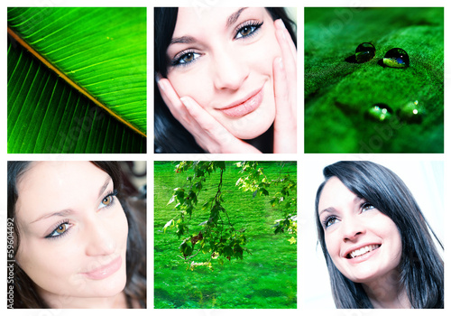 Photo: collage of beautiful portrait of women in natural smile collage of beautiful portrait of women in natural smile