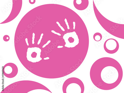 Illustration: Metaphoric - Birth of a little girl, hand prints Metaphoric - Birth of a little girl, hand prints