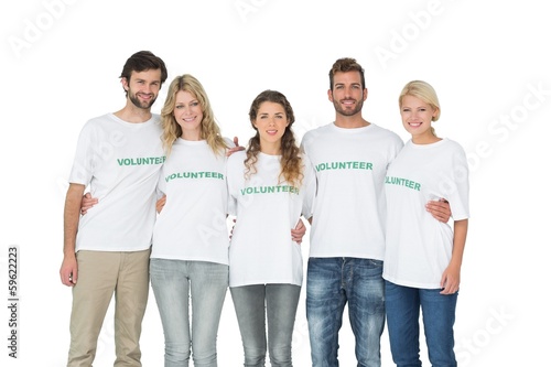 Photo: Group portrait of happy volunteers Group portrait of happy volunteers