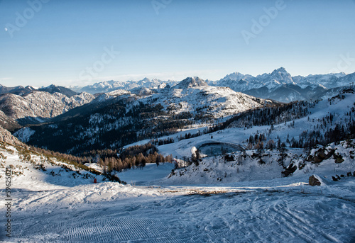 Photo: Alps in winter, Ski resort Nassfeld - Mountains Alps, Austria Alps in winter, Ski resort Nassfeld - Mountains Alps, Austria