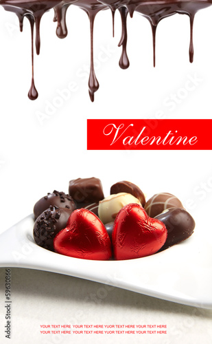 Photo: close-ups of delicious pralines - sweet food close-ups of delicious pralines - sweet food