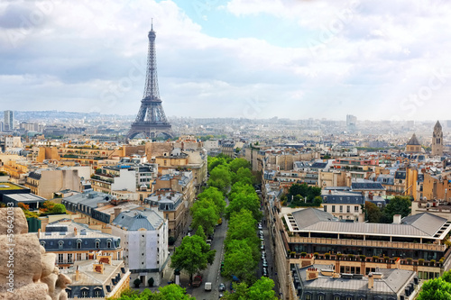 Photo: View of Paris from the Arc de Triomphe. .Paris. France. View of Paris from the Arc de Triomphe. .Paris. France.