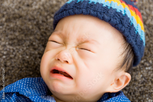 Photo: Asian baby boy crying Asian baby boy crying