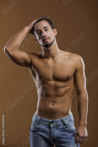 Photo: handsome shirtless male model handsome shirtless male model