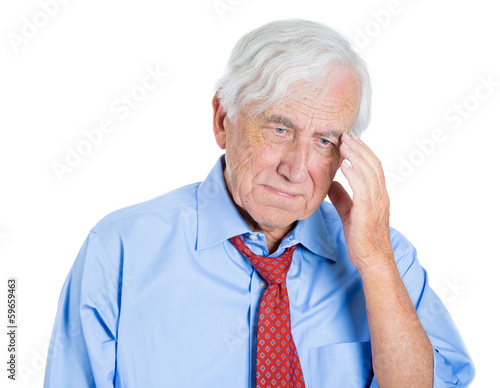 Photo: Sad, depressed, lonely, unhappy old man, senior executive Sad, depressed, lonely, unhappy old man, senior executive