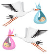 Storks with boy and girl Storks with boy and girl