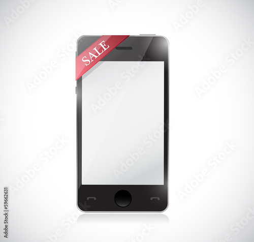 Illustration: phone and sale tag illustration phone and sale tag illustration