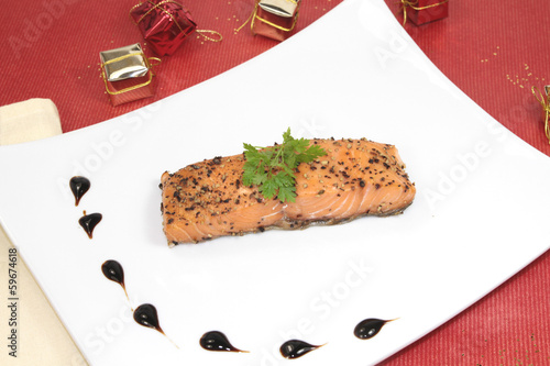 Photo: pavé de saumon pavé de saumon