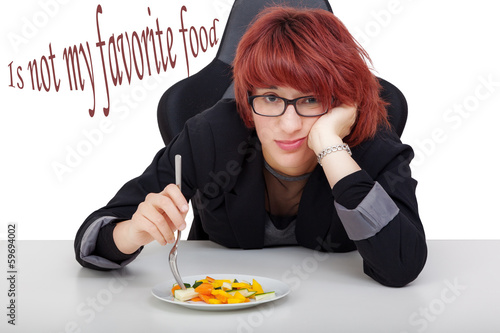 Photo: Women do not like their vegetable salad Women do not like their vegetable salad