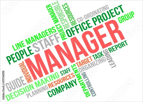 Vector: MANAGER - word cloud MANAGER - word cloud