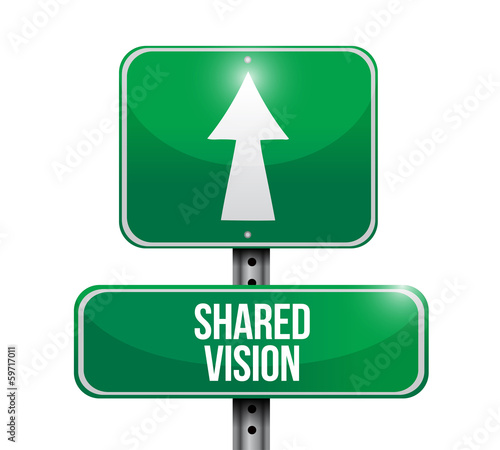 Illustration: shared vision road sign shared vision road sign