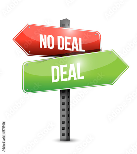 Illustration: deal, no deal sign deal, no deal sign