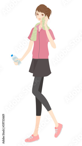 Vector: 運動する女性 運動する女性