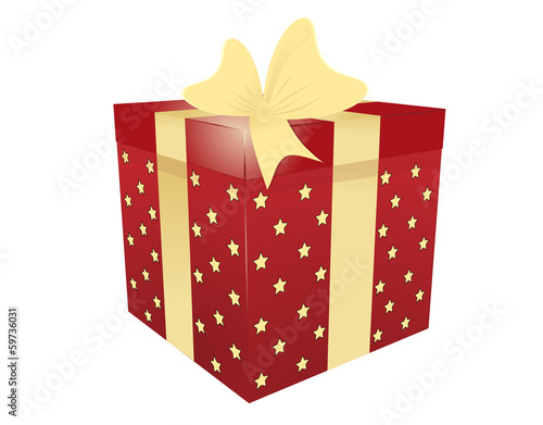 Vector: Vector illustration of gift box with star Vector illustration of gift box with star