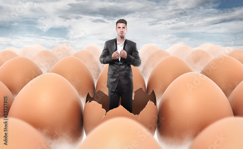 Photo: New man born from an egg shell New man born from an egg shell