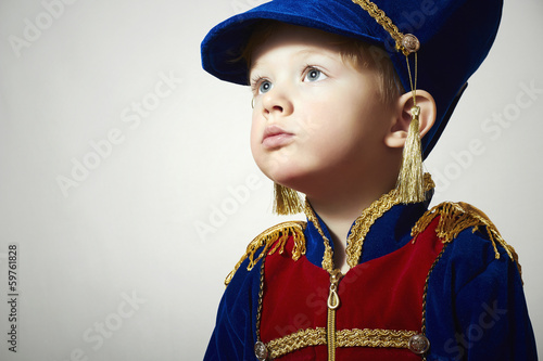 Photo: Little Boy in Carnival Costume.Children.Masquerade Soldier Little Boy in Carnival Costume.Children.Masquerade Soldier