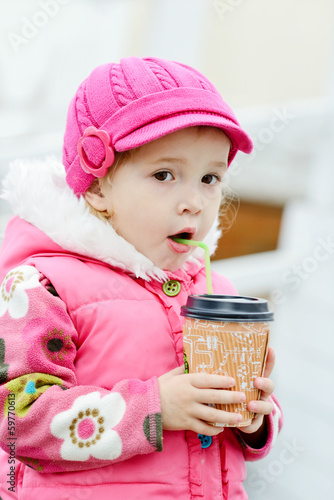 Photo: tiddler girl with hot drink tiddler girl with hot drink