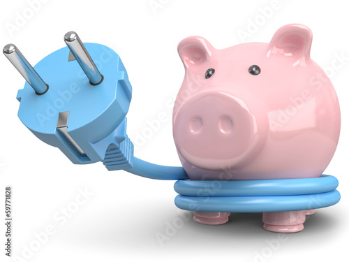 Illustration: Energiesparen Sparschwein Energiesparen Sparschwein