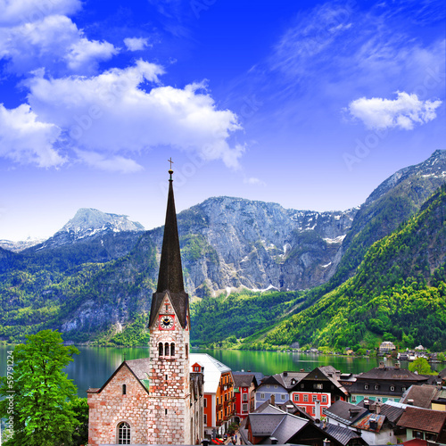 Photo: Hallstatt - beautiful alpine village,Austria Hallstatt - beautiful alpine village,Austria