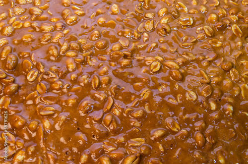Photo: Peanut brittle candy showing peanuts Peanut brittle candy showing peanuts