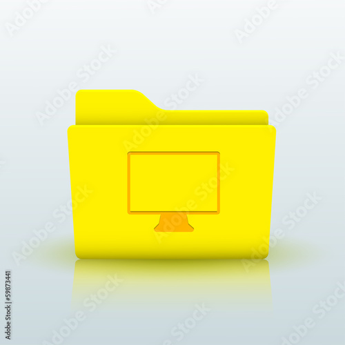 Vector: Vector yellow folder on blue background. Eps10 Vector yellow folder on blue background. Eps10