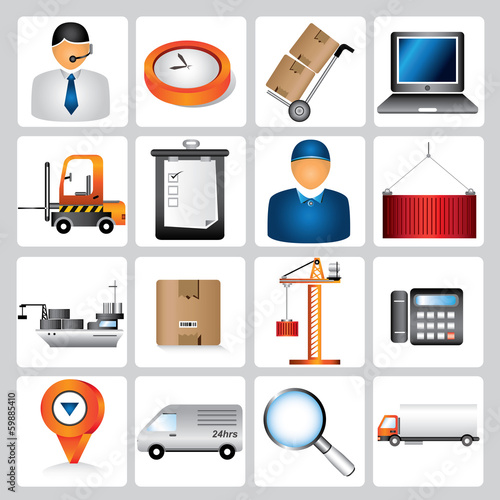 Vector: logistic icons, shipping icons, supply chain management logistic icons, shipping icons, supply chain management