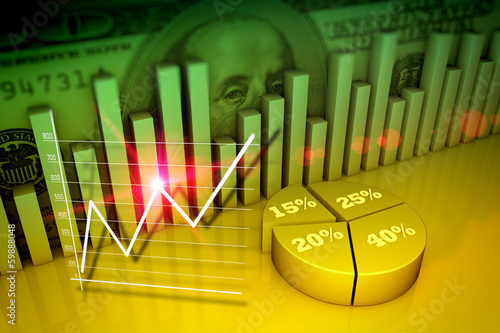 Illustration: Financial and business concept Financial and business concept
