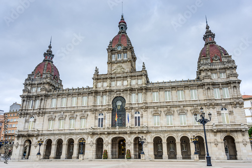 Photo: A Coruna Town Hall on Maria Pita Square in Galicia, Spain. A Coruna Town Hall on Maria Pita Square in Galicia, Spain.