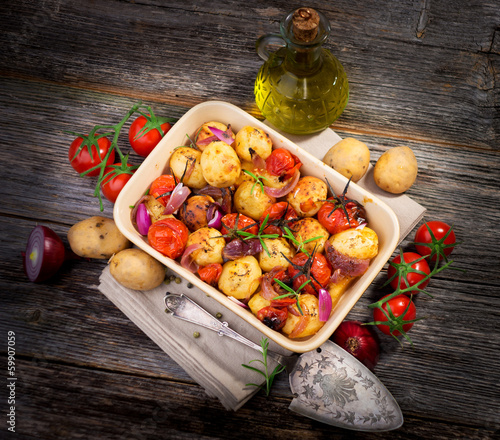 Photo: Balsamic Roasted Potatoes & Tomatoes Balsamic Roasted Potatoes & Tomatoes