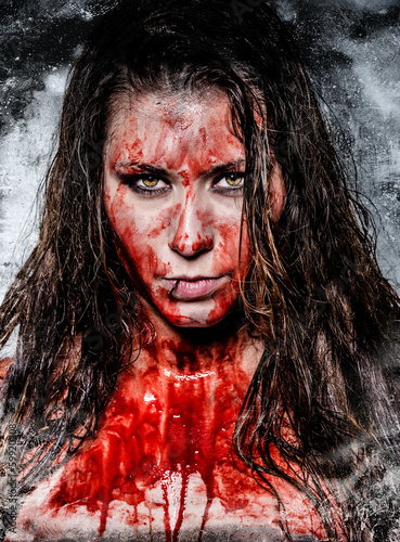 Photo: a scary bloody horror girl a scary bloody horror girl