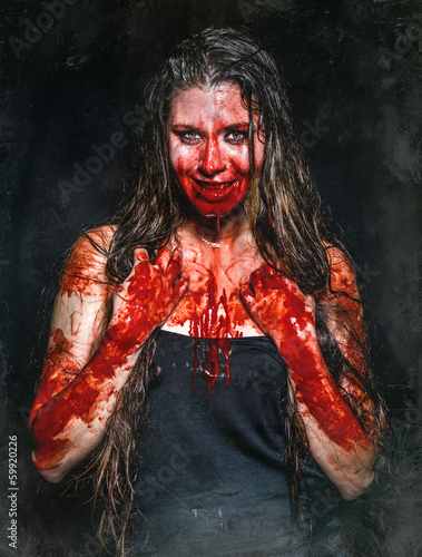 Photo: a scary bloody horror girl a scary bloody horror girl