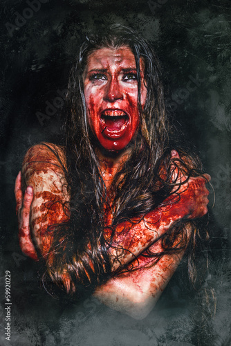 Photo: a scary bloody horror girl a scary bloody horror girl