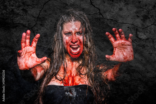 Photo: a scary bloody horror girl a scary bloody horror girl