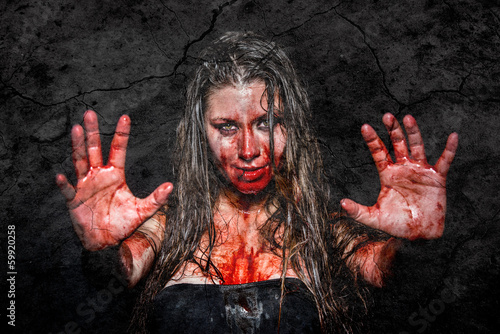 Photo: a scary bloody horror girl a scary bloody horror girl