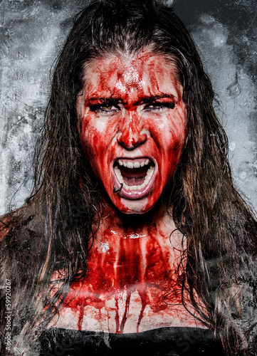 Photo: a scary bloody horror girl a scary bloody horror girl
