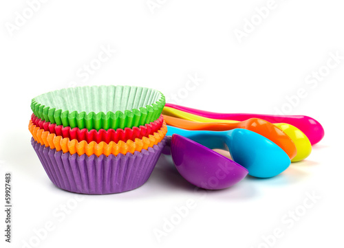 Photo: cupcake liners and measuring spoons cupcake liners and measuring spoons